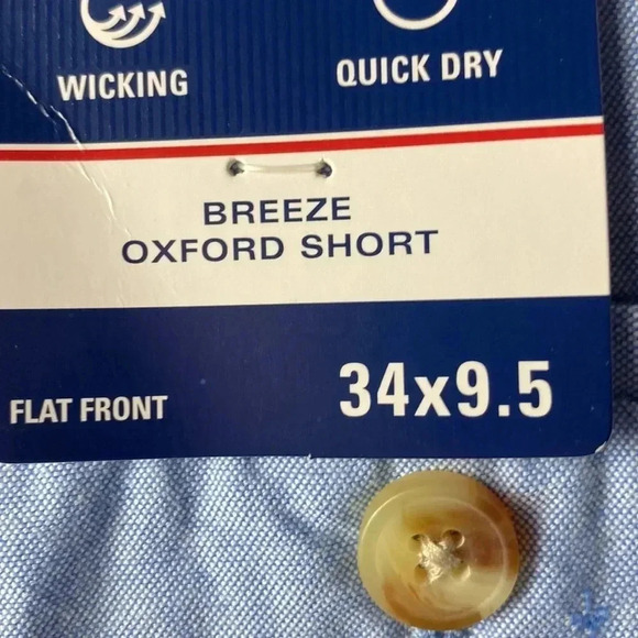 IZOD SPORTFLEX BREEZE OXFORD SHORT MENS SIZE 34” x 9.5” LIGHT BLUE WITH ANCHORS - Picture 11 of 15
